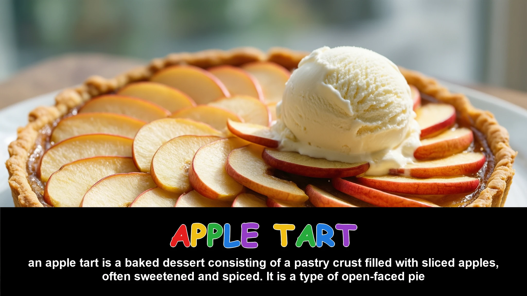 English Illustration for apple tart